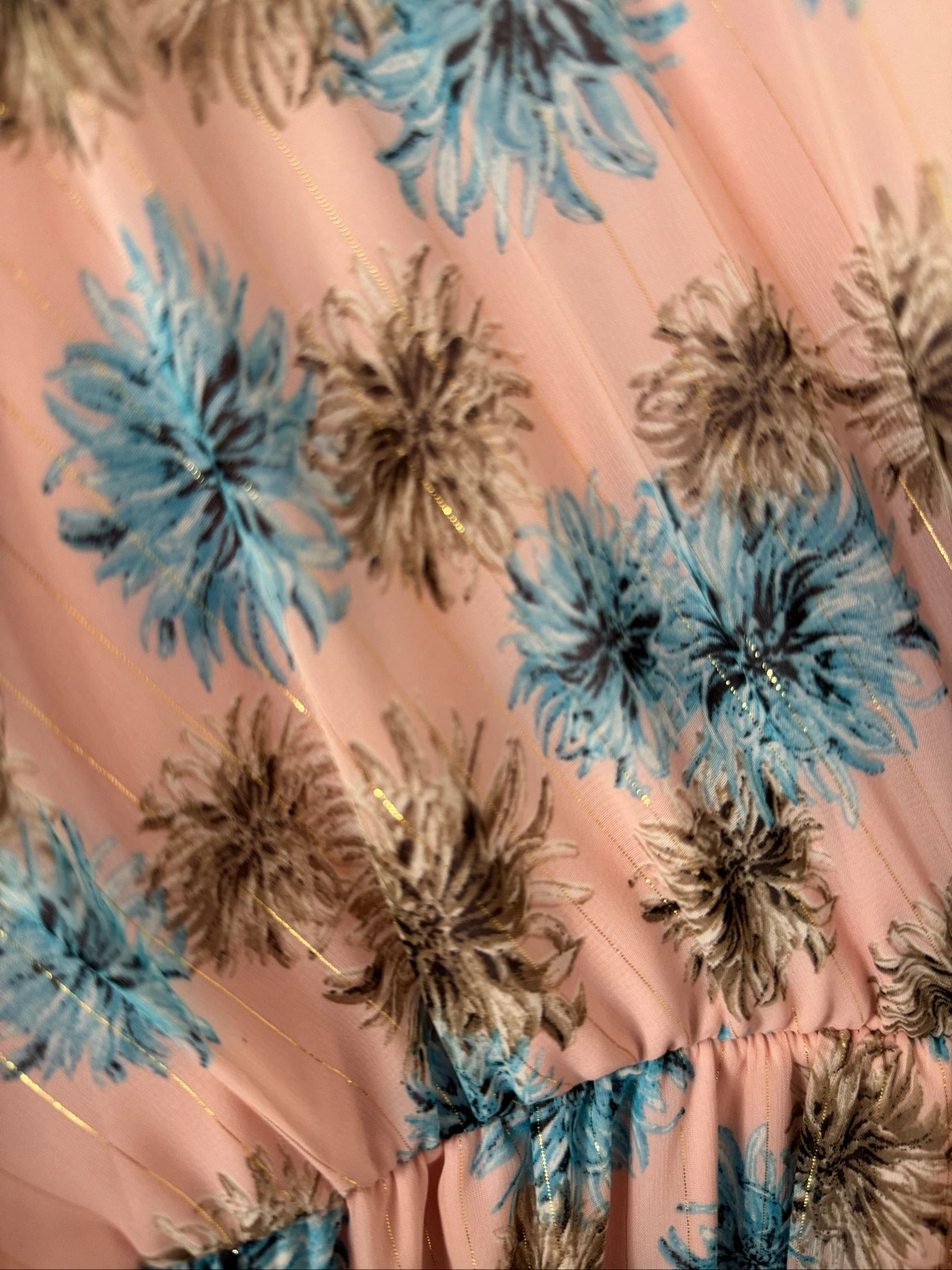 Long floral dress with gold thread size L – photo 7